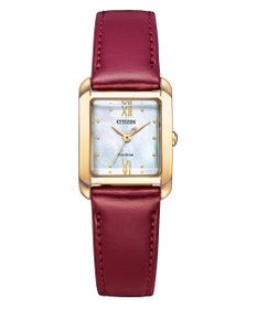 CITIZEN 【光発電エコ・ドライブ】ハンサムなスクエアケース 替えバンド付き ウォームゴールド レッド