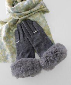 ORuKuBET 【オンワード・クローゼット限定】パールリング風エコファージャージグローブ (WOMEN)【スクワラン加工 / 抗菌機能・タッチパネル対応】