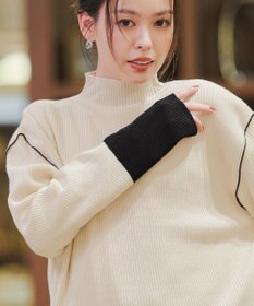 Tiaclasse 配色スリーブリブニットトップス