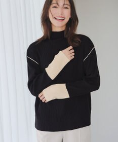 Tiaclasse 配色スリーブリブニットトップス