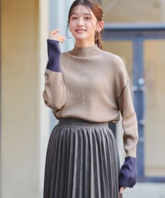 Tiaclasse 配色スリーブリブニットトップス