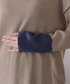 Tiaclasse 配色スリーブリブニットトップス