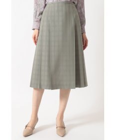 DAKS ビッグシャドーチェック セミフレアプリーツスカート