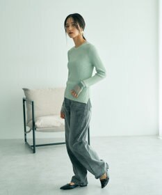 YECCA VECCA 袖口シアーリブニット