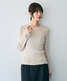 YECCA VECCA 袖口シアーリブニット