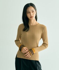 YECCA VECCA 袖口シアーリブニット
