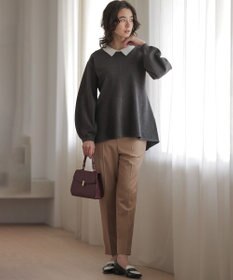 組曲 L 襟付きチュニック プルオーバー