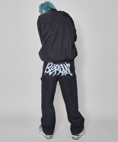 WEGO 【ウエスト紐で調整】イージーペインターグラフィックデニムパンツ