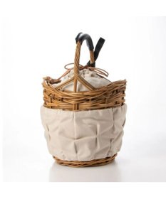 UNBILLION perche アラログ×タックキャンバス×姫路レザー付属カゴバッグ