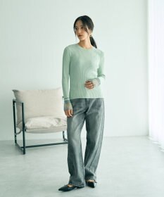 YECCA VECCA 袖口シアーリブニット