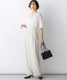 23区 【先行予約】ドライシアーストライプ フロントタック ブラウス