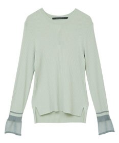 YECCA VECCA 袖口シアーリブニット