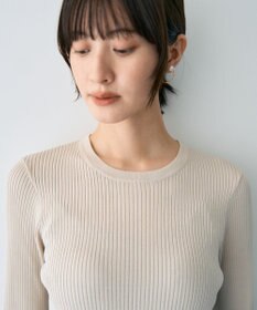 YECCA VECCA 袖口シアーリブニット