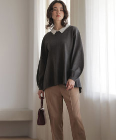 組曲 L 襟付きチュニック プルオーバー