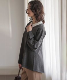 組曲 L 襟付きチュニック プルオーバー