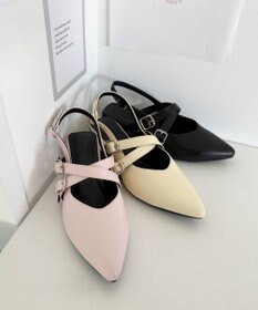 WEGO ダブルベルトポインテッドシューズ