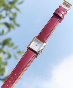 CITIZEN 【光発電エコ・ドライブ】ハンサムなスクエアケース 替えバンド付き ウォームゴールド レッド