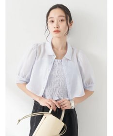 earth music&ecology ＳＥＴ２点シアークロップドシャツ×シャーリングタンク