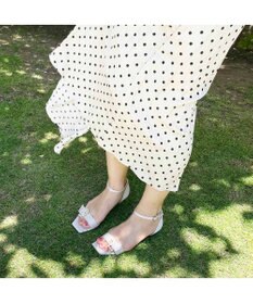 MODE ET JACOMO <carino>パールバックルアンクルベルトサンダル