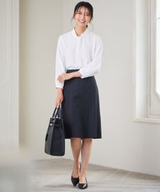 23区 L 【洗える】バックサテンアムンゼン ボウタイ付き ブラウス