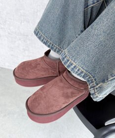 WEGO 【25年秋冬新作/あったかブーツ】厚底ムートンタッチブーツ