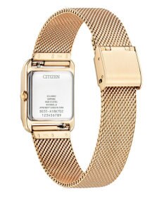 CITIZEN 【光発電エコ・ドライブ】ハンサムなスクエアケース 替えバンド付き ウォームゴールド レッド