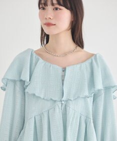 earth music&ecology 【予約】ラッフルカラーカットブラウス