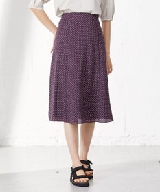 J.PRESS LADIES 【洗える】 ドットプリント フレアー スカート
