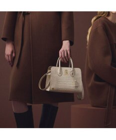 A.D.M.J. 【牛革】クロコ型押しサイドバックルトート25cm(ショルダーストラップ付)