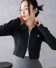 WEGO ワンポイント刺繍WZIP長袖トップス