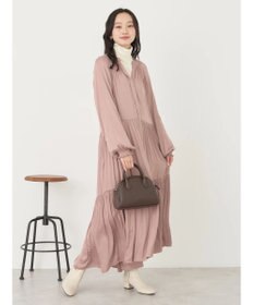 earth music&ecology サテンティアードワンピース