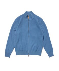 J.PRESS MEN ハイツイストヘリンボン フルジップカーディガン サックスブルー系