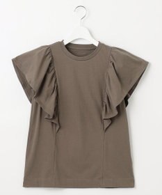 UNFILO 【吸水速乾/マシンウォッシャブル】フリルスリーブ Tシャツ