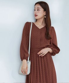 Tiaclasse 【洗える・新色追加】パフスリーブプリーツワンピース