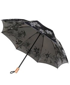 槇田商店 絵おり 百合(ゆり) 折りたたみ傘 ブラック