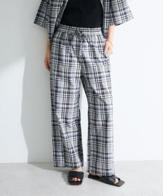 Green Parks 綿麻混イージーワイドパンツ