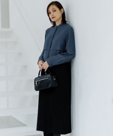 ICB 【洗える】ウールワッシャーツイル シャツドッキング ワンピース