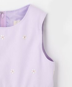 組曲 KIDS 【110-140cm】グログランアーチフラワー刺繍 ワンピース