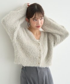 earth music&ecology ミックスカラーラメニットカーディガン