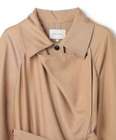 BEIGE， COBURN / シルク混ロングステンカラーコート