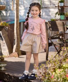 ANY KIDS フラワー 刺繍 キュロット