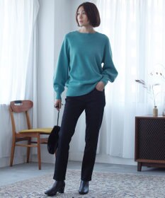 自由区 L 【洗える】ウールカシミヤブレンド ボートネックプルオーバー