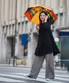 +RING 【UPF50＋】【限定/日本製】晴雨兼用傘（長ショート）YEL-CHK SR430