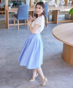 Tiaclasse 【洗える】幅広く活躍が期待できるボウタイレースブラウス