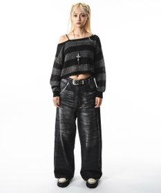 WEGO 【ユニセックス着用ITEM】スーパーバギーダーティデニムパンツ