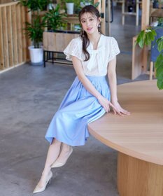 Tiaclasse 【洗える】幅広く活躍が期待できるボウタイレースブラウス