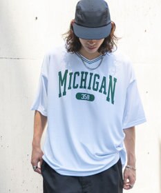 WEGO 【ユニセックス着用ITEM/2点セットネックレス付き/MLサイズ展開】アクセ付きラインリブメッシュプルオーバー