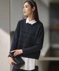 23区 L 【WEB&一部店舗限定/滝沢眞規子さん着用】フリルボーダー ニット