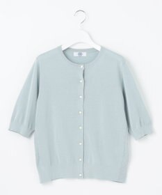 J.PRESS LADIES 【洗える・抗菌防臭】コットンアセテート クルーネック カーディガン