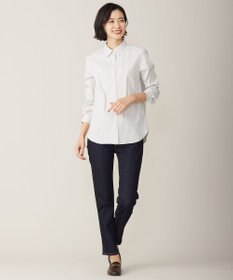 J.PRESS LADIES L 【洗える】BEZ ストライプ シャツカラー ブラウス